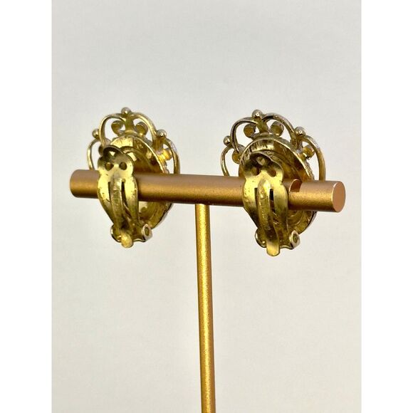 Stunning Vintage Cameo Intaglio Earrings by Whiting & Davis - Picture 6 of 8